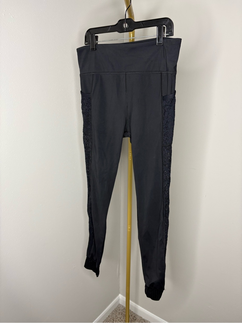 Alala Black Track Joggers with Side Texture